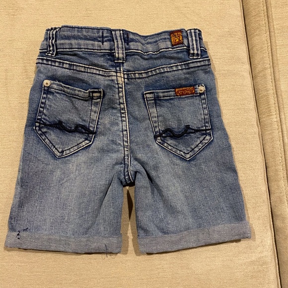 7 For All ManKind Boy Marble Blue Short/ Shirt set - Picture 4 of 11